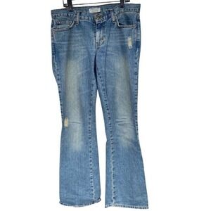 American Eagle Hipster Acid Wash Distressed Flare Leg Jeans